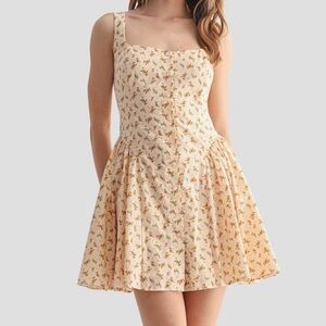 Lush button detail fit & flare minidress